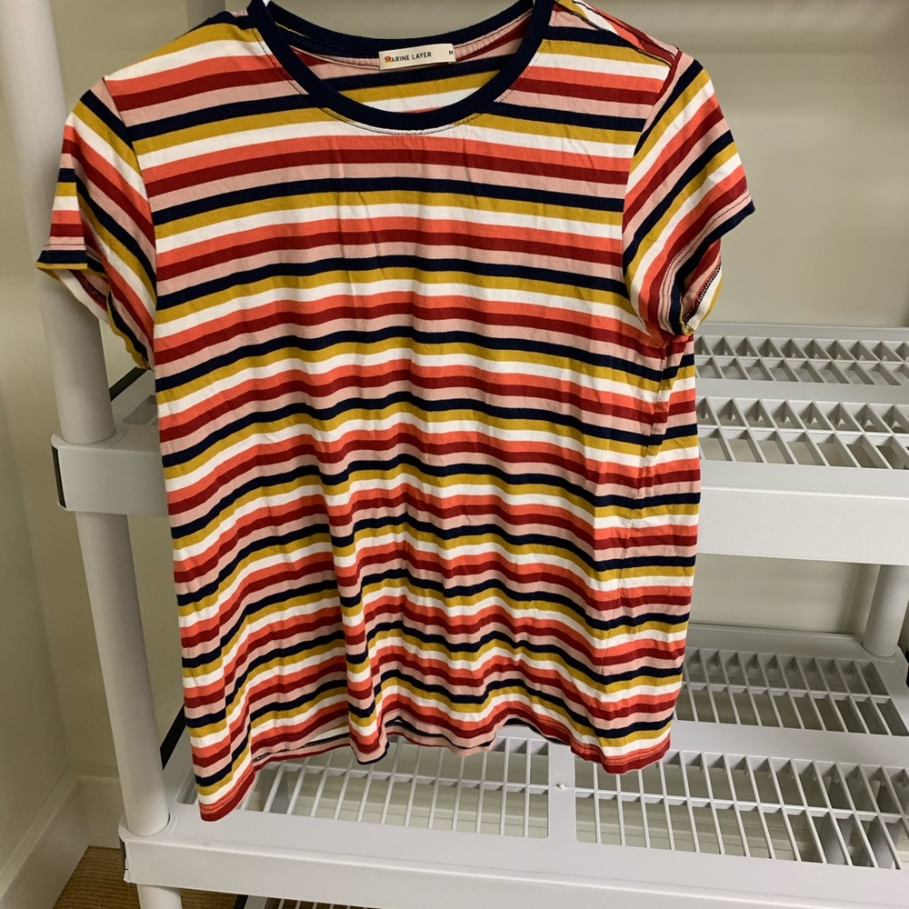 Striped marine layer tee